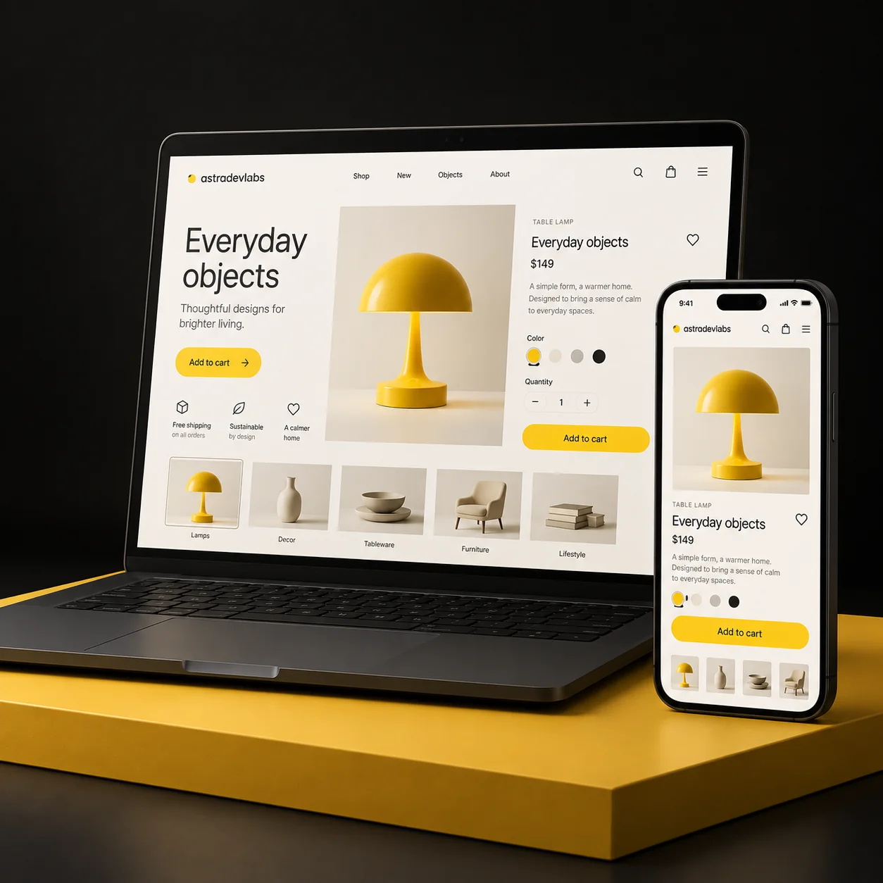 Studio concept: A shop that feels at home on every screen.